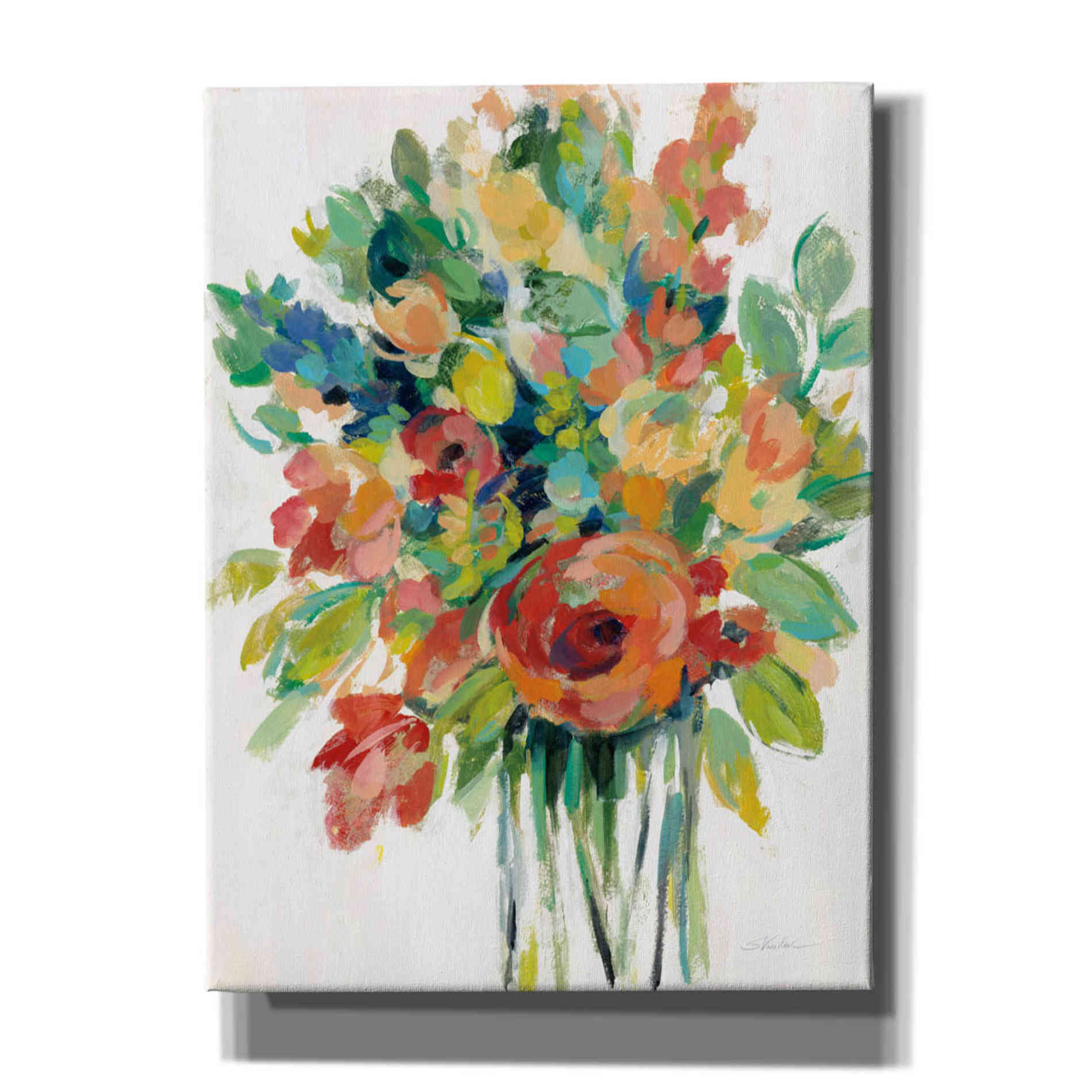'Earthy Colors Bouquet I White' by Silvia Vassileva, Canvas Wall Art