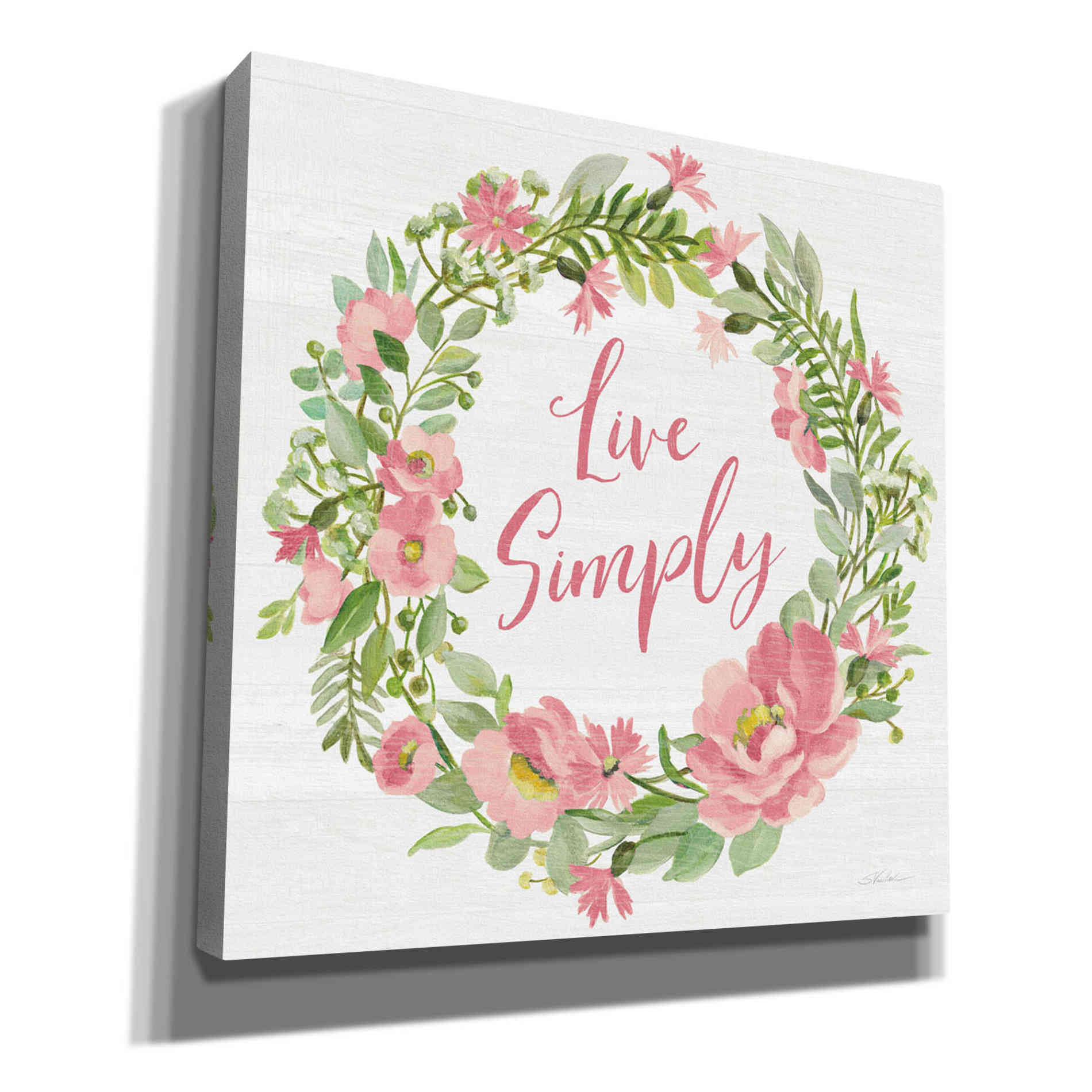 'Live Simply Blush' by Silvia Vassileva, Canvas Wall Art