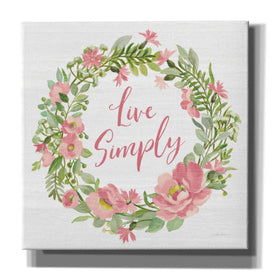 'Live Simply Blush' by Silvia Vassileva, Canvas Wall Art