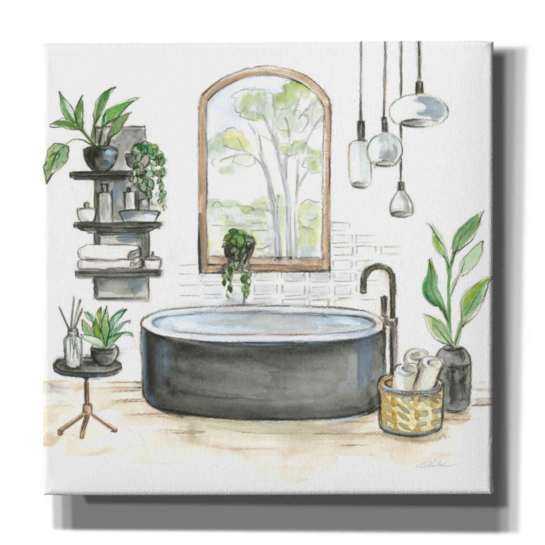 'Black Bathtub I' by Silvia Vassileva, Canvas Wall Art
