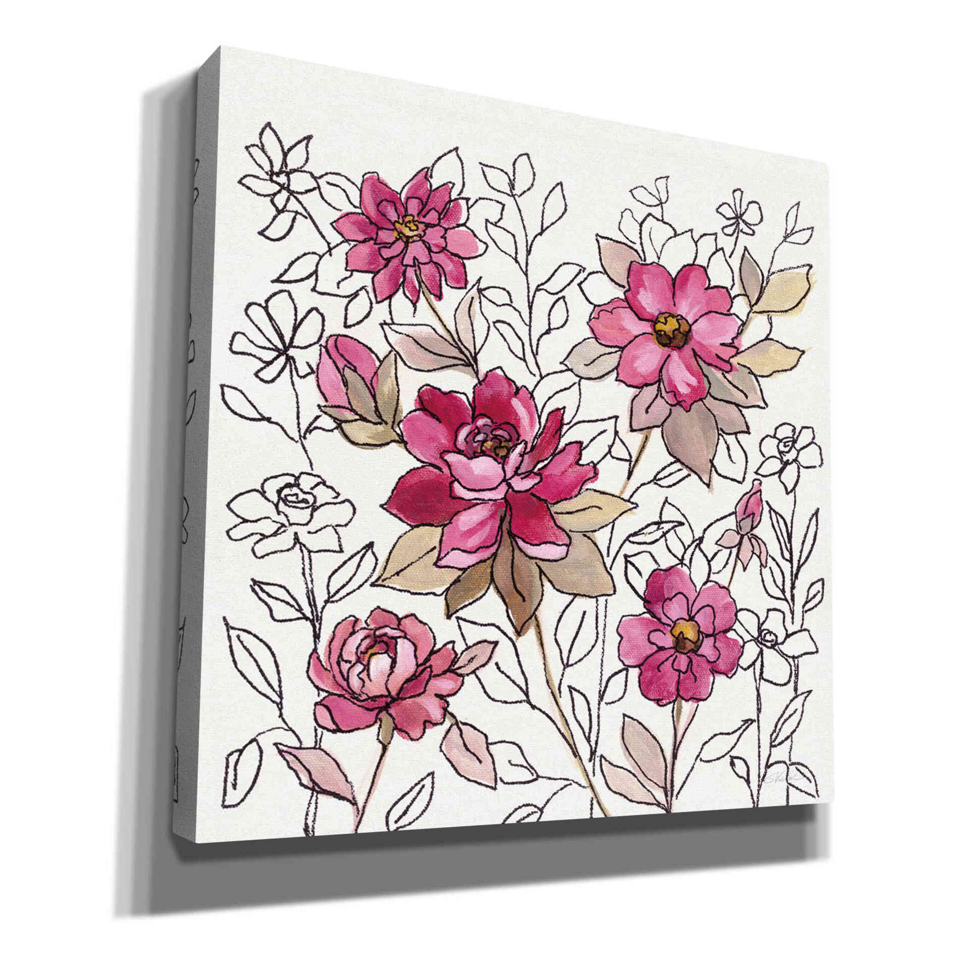 'Magenta Flower Lace I' by Silvia Vassileva, Canvas Wall Art