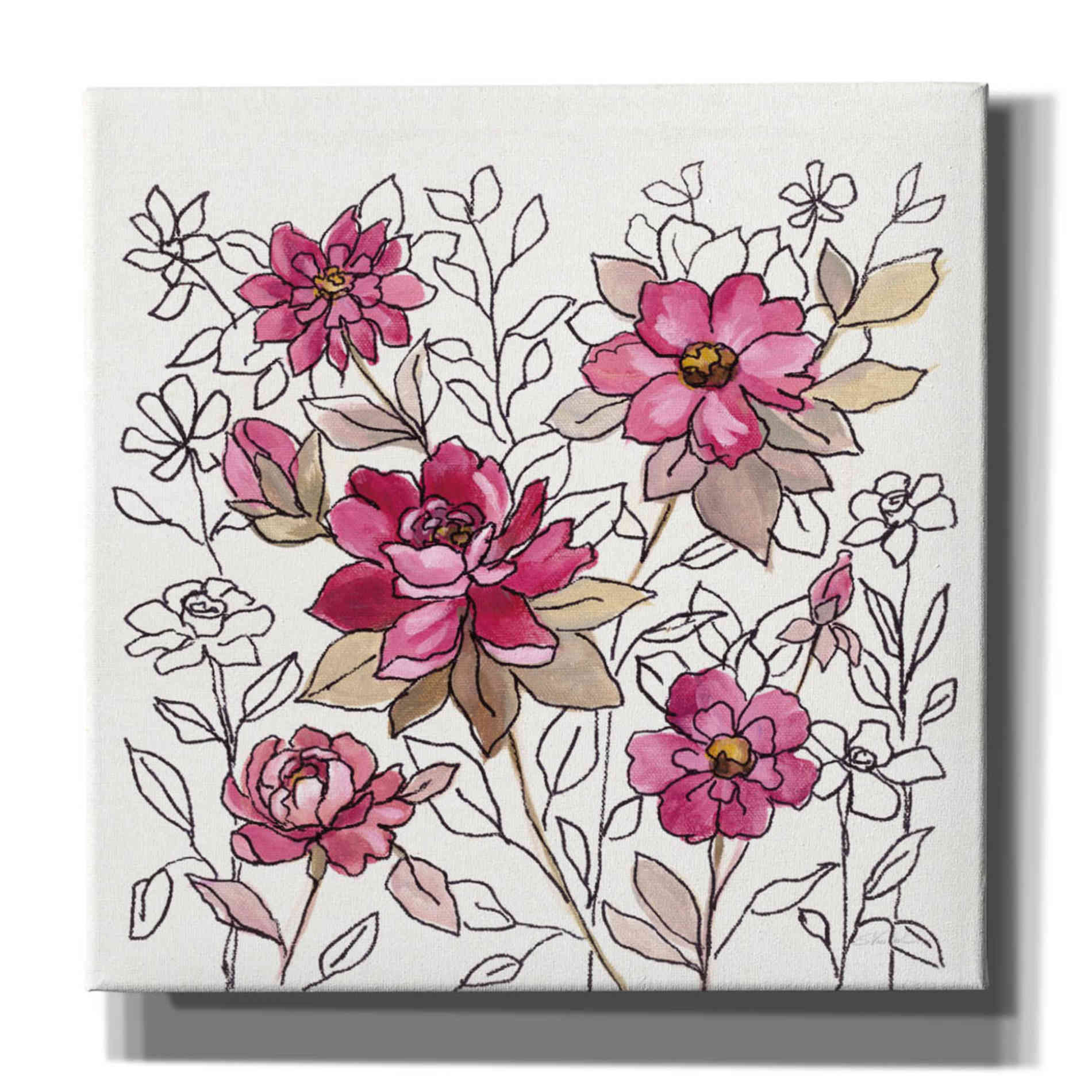 'Magenta Flower Lace I' by Silvia Vassileva, Canvas Wall Art