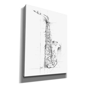 "Saxophone Sketch" by Ethan Harper, Canvas Wall Art