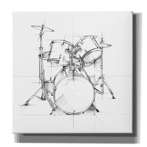Image of "Drum Sketch" by Ethan Harper, Canvas Wall Art