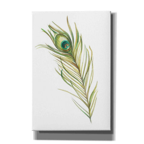 Image of "Watercolor Peacock Feather I" by Ethan Harper, Canvas Wall Art