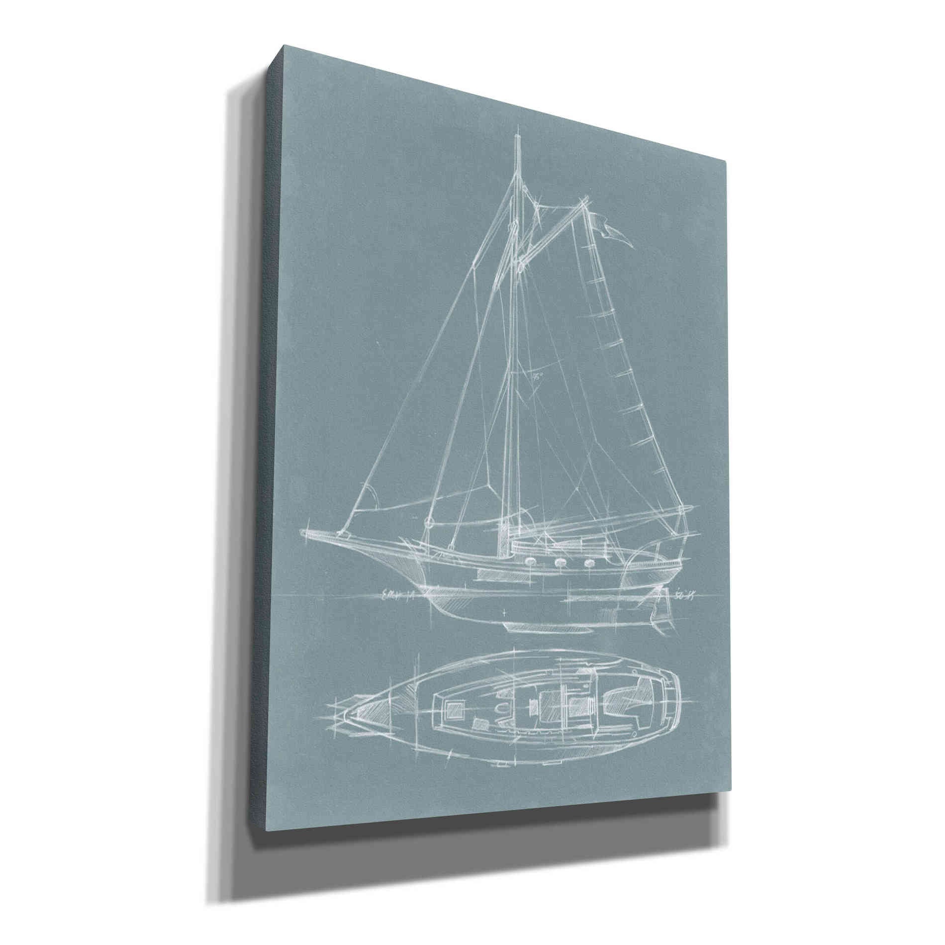 "Yacht Sketches IV" by Ethan Harper, Canvas Wall Art