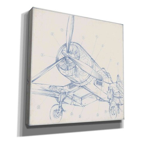 Image of "Airplane Mechanical Sketch II" by Ethan Harper, Canvas Wall Art