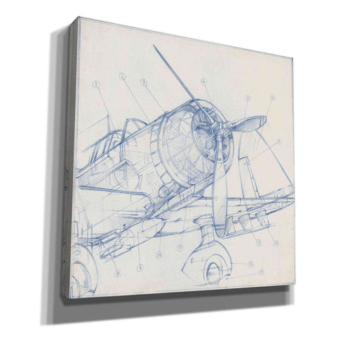 Image of "Airplane Mechanical Sketch I" by Ethan Harper, Canvas Wall Art