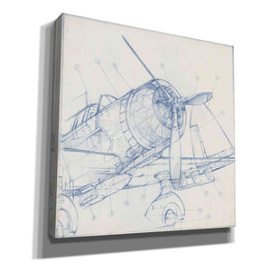 "Airplane Mechanical Sketch I" by Ethan Harper, Canvas Wall Art