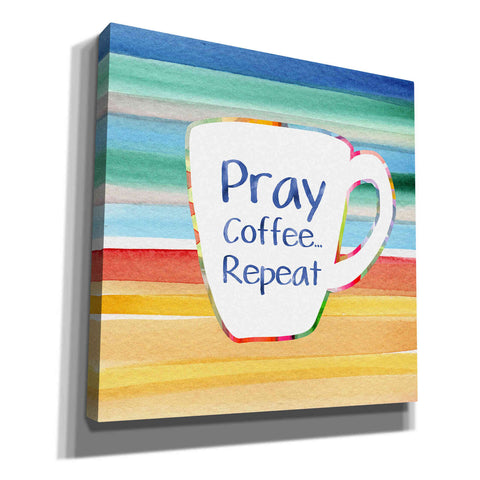 Image of 'Pray, Coffee, Repeat' by Linda Woods, Canvas Wall Art