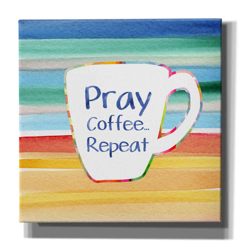 Image of 'Pray, Coffee, Repeat' by Linda Woods, Canvas Wall Art