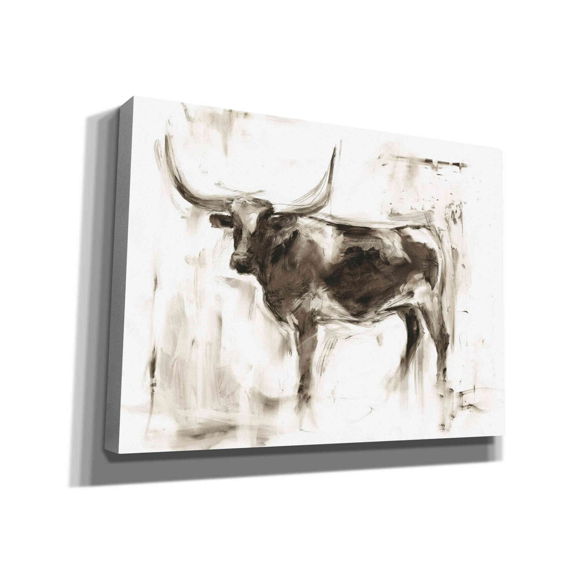 "Longhorn Study II" by Ethan Harper, Canvas Wall Art