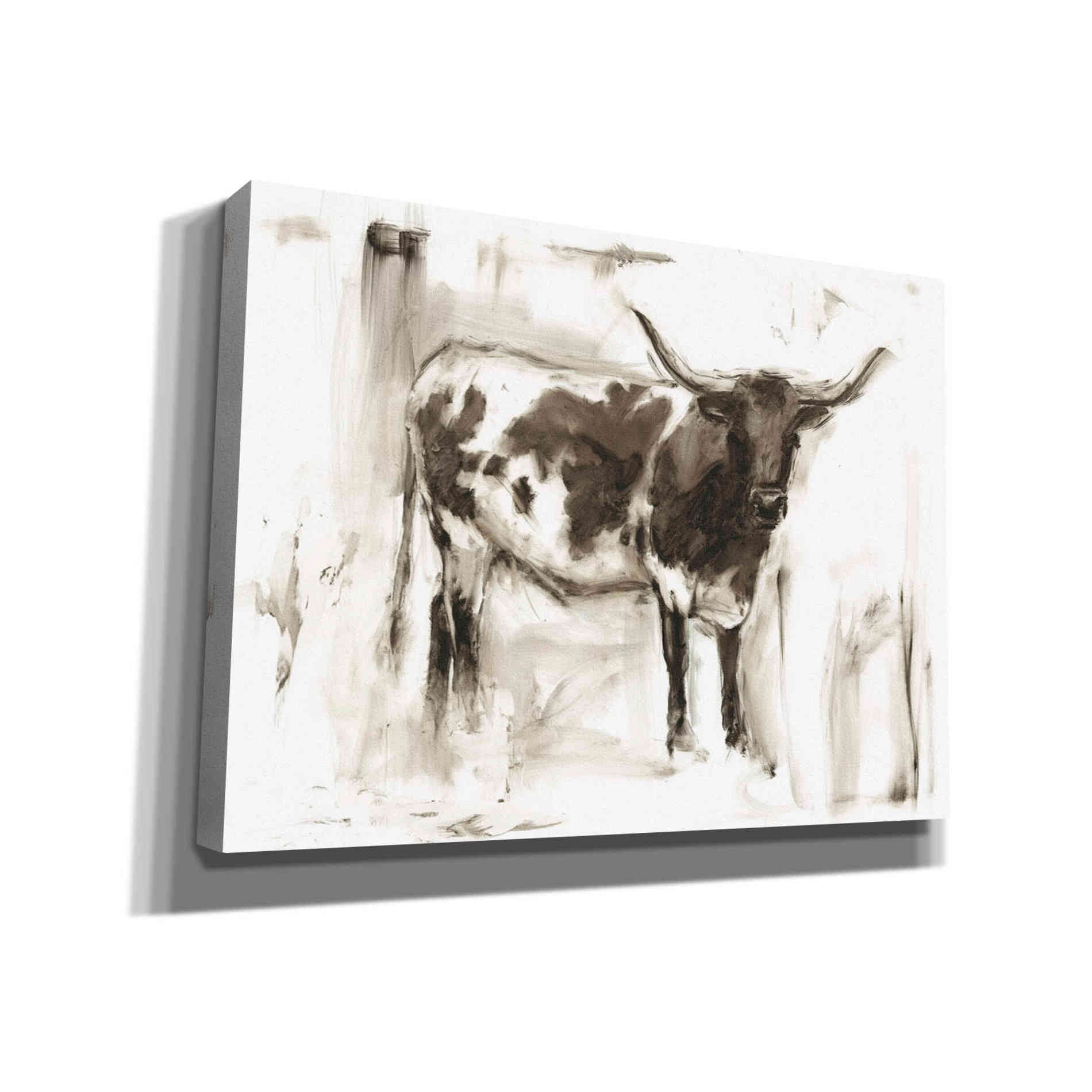 "Longhorn Study I" by Ethan Harper, Canvas Wall Art