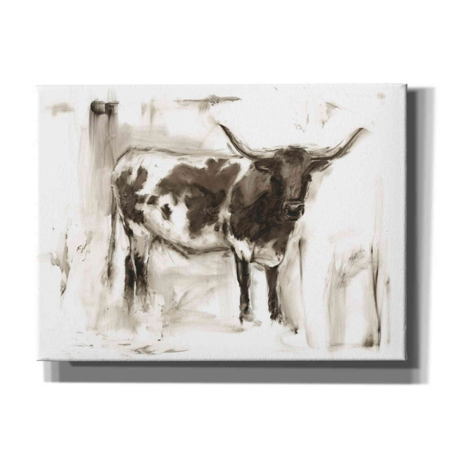 "Longhorn Study I" by Ethan Harper, Canvas Wall Art