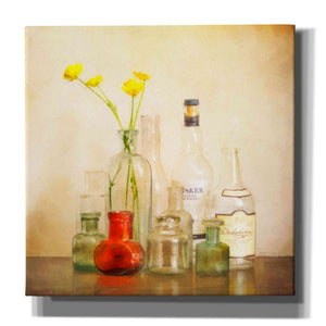 "Bottles And Buttercups" by Hal Halli, Canvas Wall Art