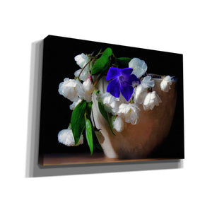 "Purple And White Flowers In A Pot" by Hal Halli, Canvas Wall Art