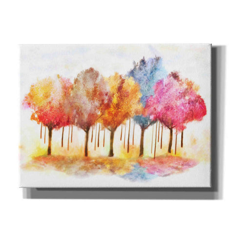 Image of "Row Of Painted Trees" by Hal Halli, Canvas Wall Art
