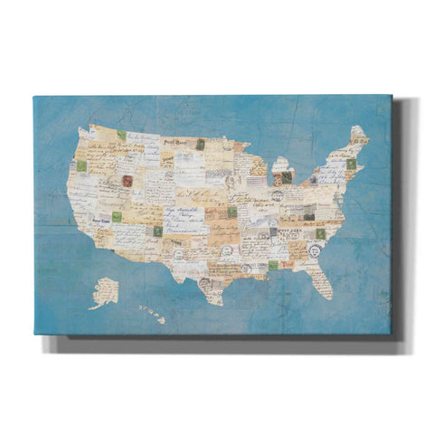 Image of 'Vintage USA on Blue' by Courtney Prahl, Canvas Wall Art