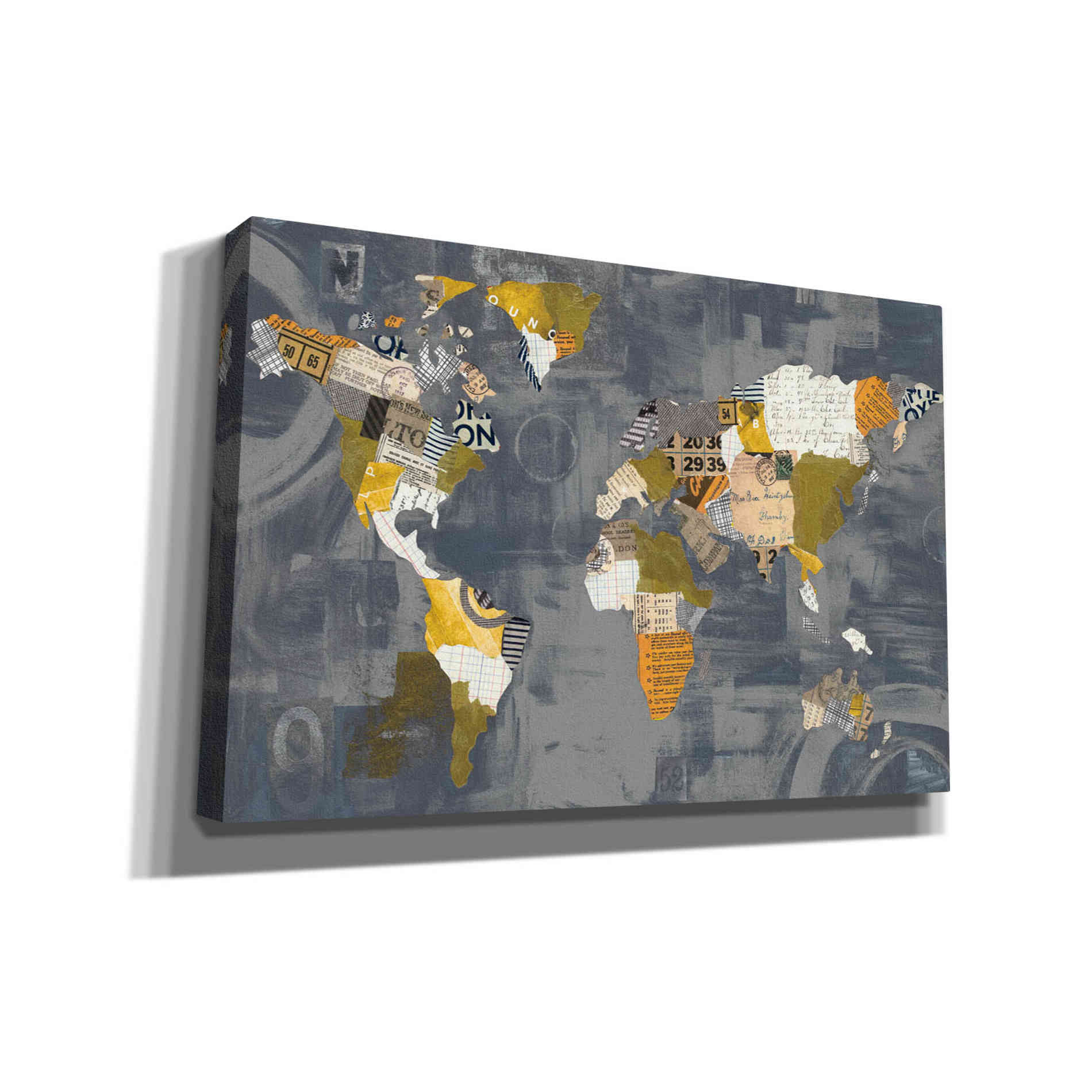 'Golden World on Grey' by Courtney Prahl, Canvas Wall Art