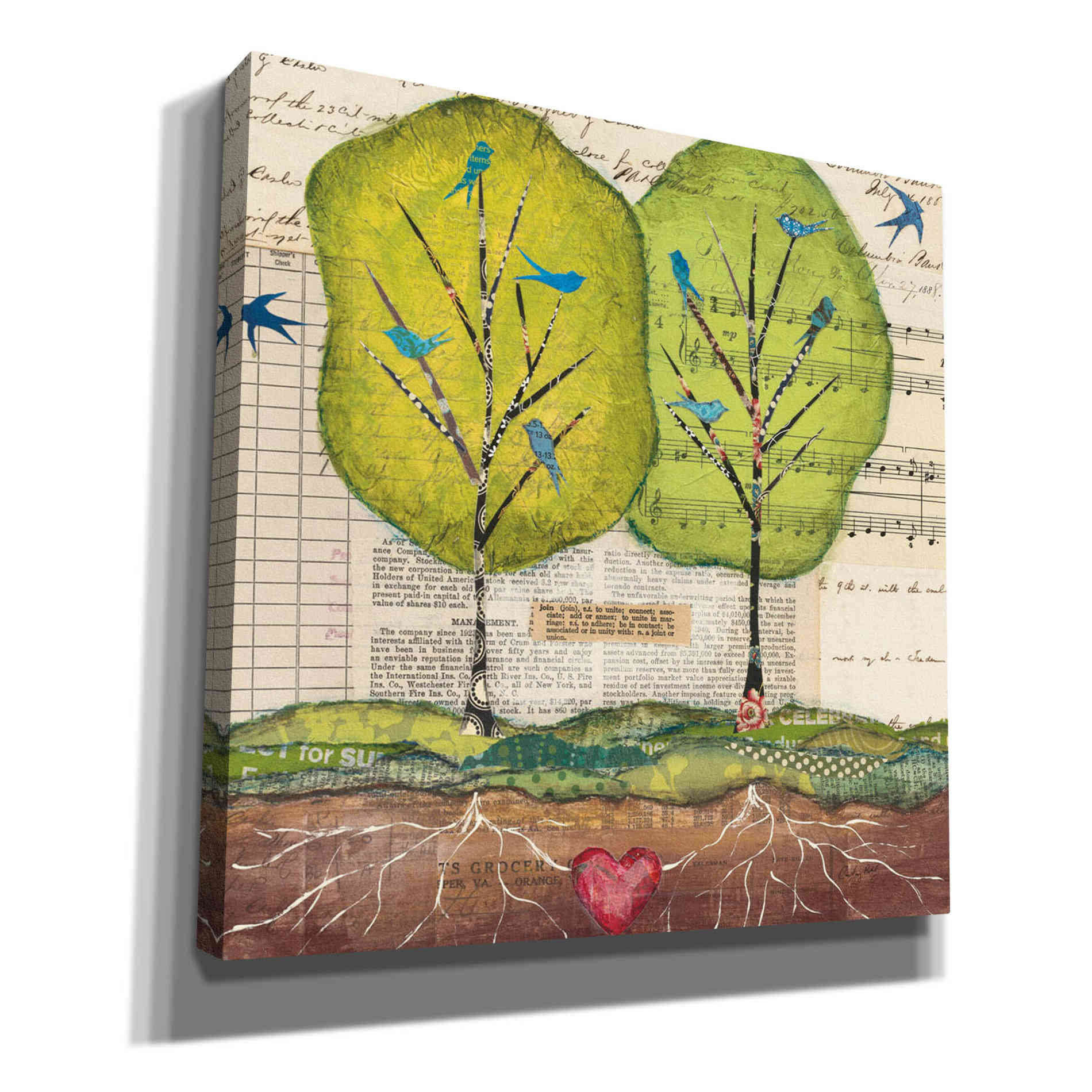 'Bird Notes' by Courtney Prahl, Canvas Wall Art