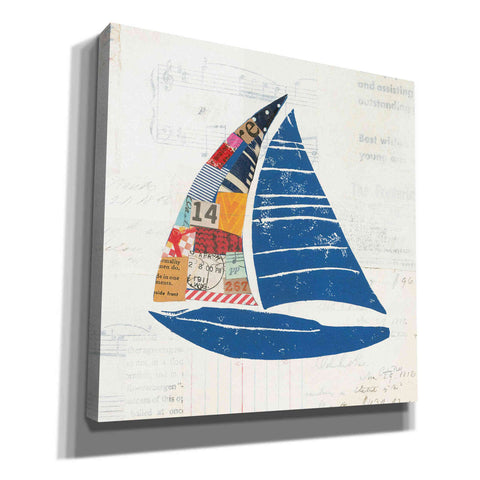 Image of 'Nautical Collage IV on Newsprint' by Courtney Prahl, Canvas Wall Art