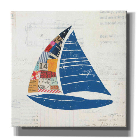 Image of 'Nautical Collage IV on Newsprint' by Courtney Prahl, Canvas Wall Art
