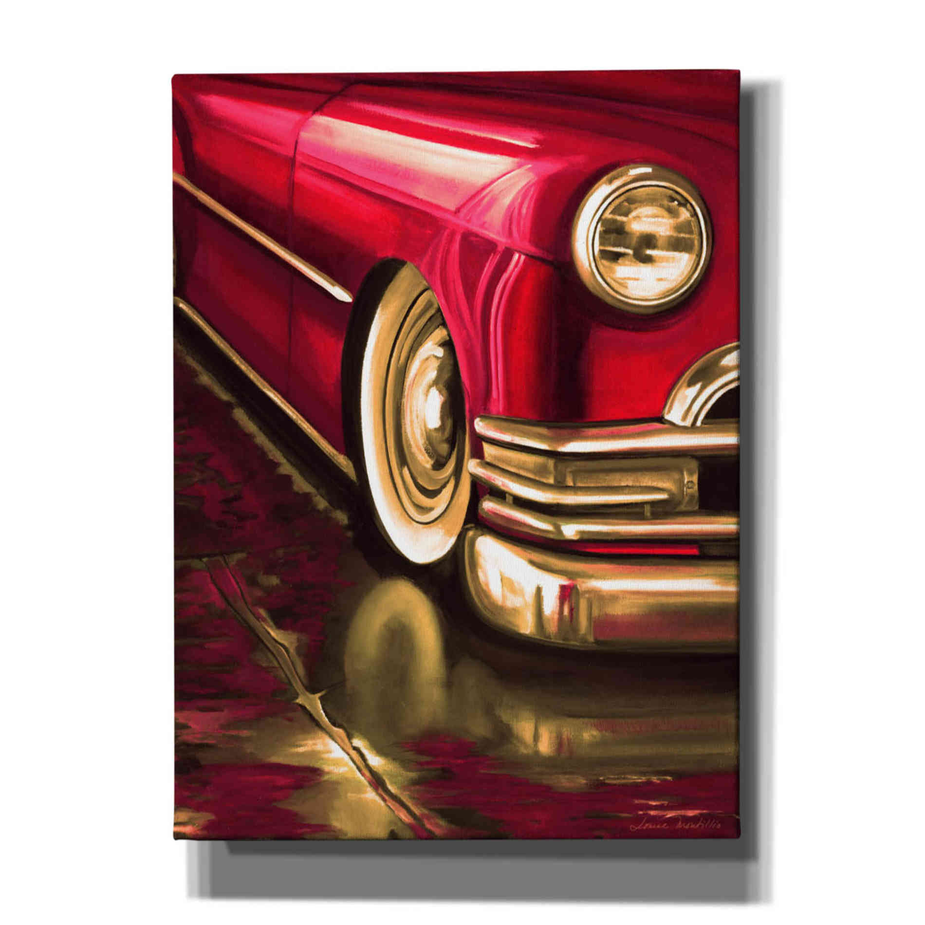 'Vintage Car Reflections' by Louise Montillio, Canvas Wall Art,Size C Portrait