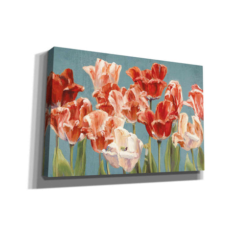 Image of 'Crimson Tulips on Blue' by Marilyn Hageman, Canvas Wall Art