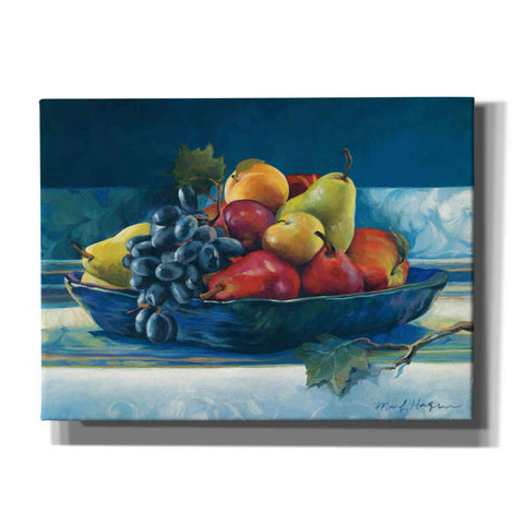 Image of 'Blue Plate with Fruit' by Marilyn Hageman, Canvas Wall Art