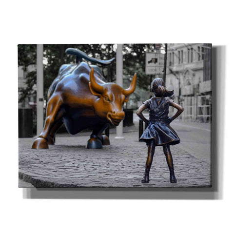 Image of 'Fearless Girl and Charging Bull of Wallstreet,' Canvas Wall Art