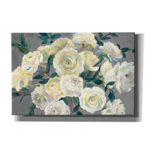Image of 'Roses in Cobalt Vase Steel Gray ' by Marilyn Hageman, Canvas Wall Art