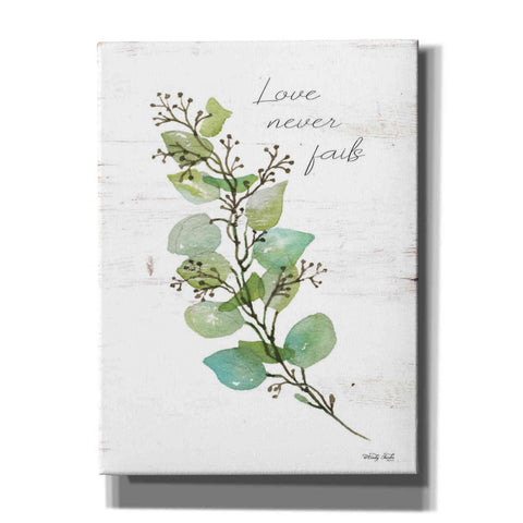 Image of 'Love Never Fails' by Cindy Jacobs, Canvas Wall Art