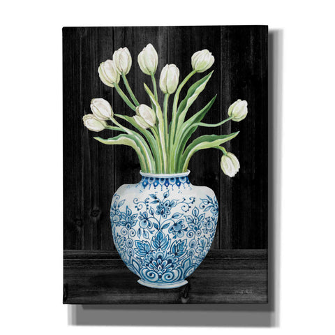 Image of 'Blue and White Tulips Black I' by Cindy Jacobs, Canvas Wall Art