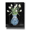 'Blue and White Tulips Black II' by Cindy Jacobs, Canvas Wall Art