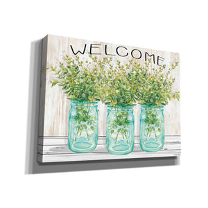 'Welcome Glass Jars' by Cindy Jacobs, Canvas Wall Art