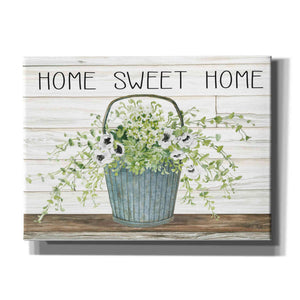 'Home Sweet Home Galvanized Bucket' by Cindy Jacobs, Canvas Wall Art