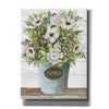 'Flores Galvanized Bucket' by Cindy Jacobs, Canvas Wall Art