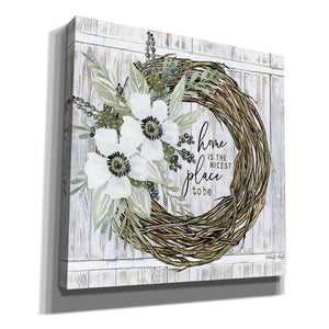'Home is the Nicest Place to Be Wreath' by Cindy Jacobs, Canvas Wall Art