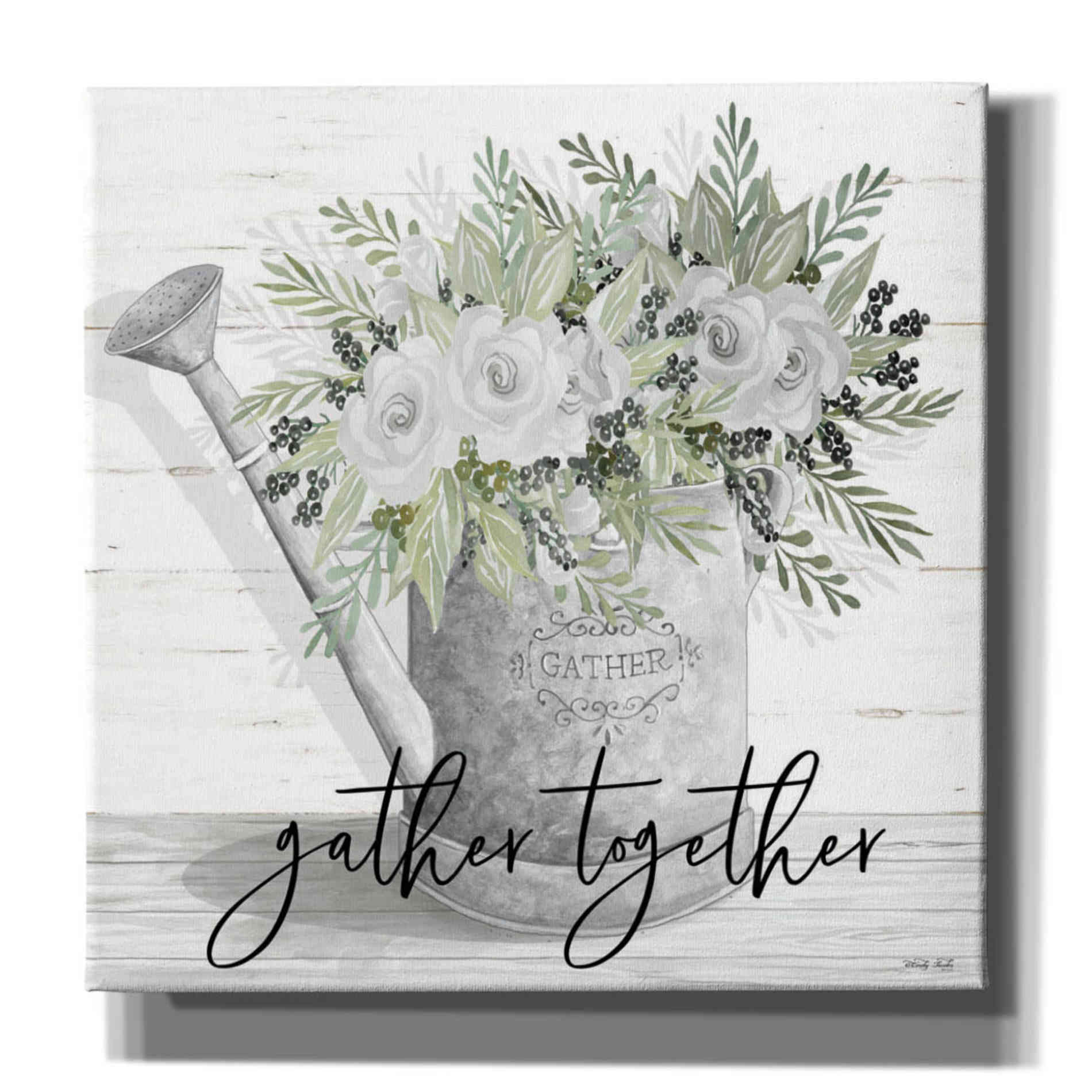 'Gather Together Watering Can' by Cindy Jacobs, Canvas Wall Art