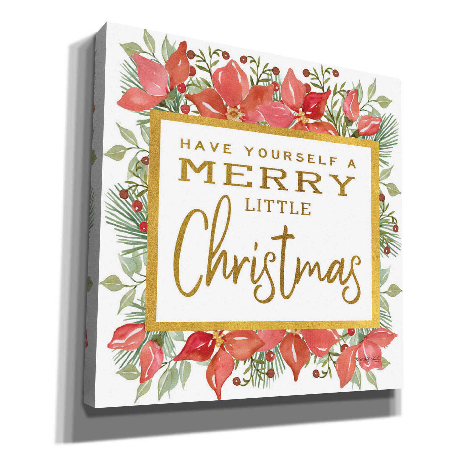 'Merry Little Christmas' by Cindy Jacobs, Canvas Wall Art