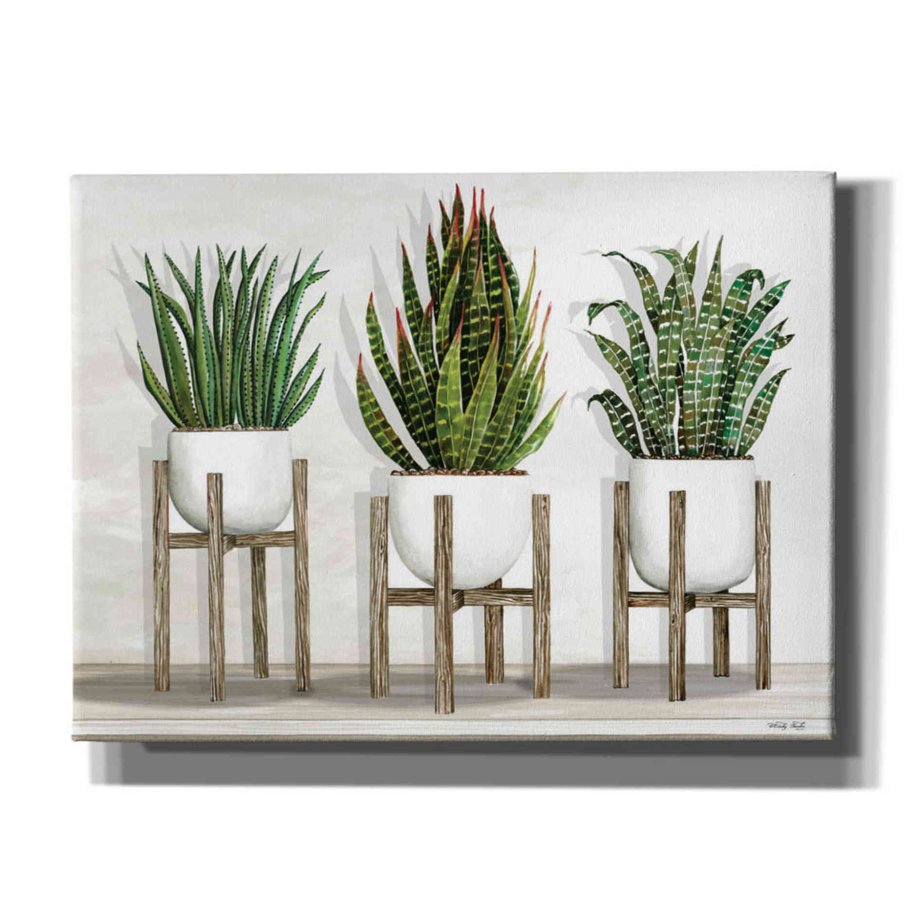 'White Pots on Stands I' by Cindy Jacobs, Canvas Wall Art