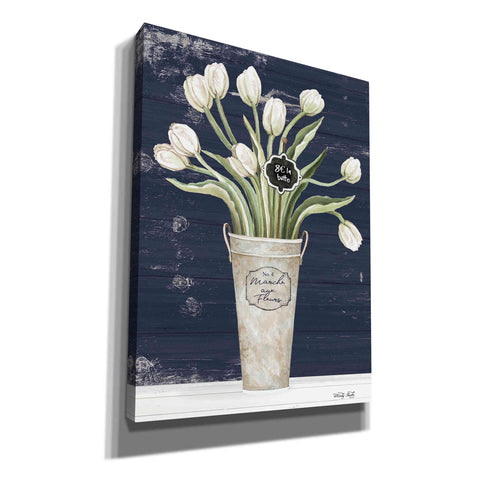 Image of 'Tulips on Navy II' by Cindy Jacobs, Canvas Wall Art