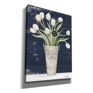 'Tulips on Navy II' by Cindy Jacobs, Canvas Wall Art