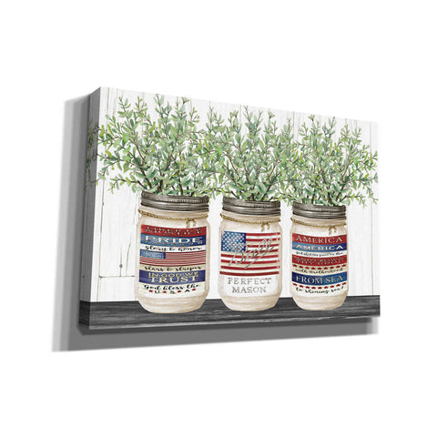 Image of 'Patriotic Glass Jar Trio I' by Cindy Jacobs, Canvas Wall Art