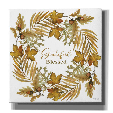 Image of 'Grateful Blessed Fall Wreath' by Cindy Jacobs, Canvas Wall Art