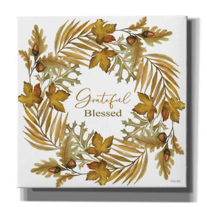 'Grateful Blessed Fall Wreath' by Cindy Jacobs, Canvas Wall Art