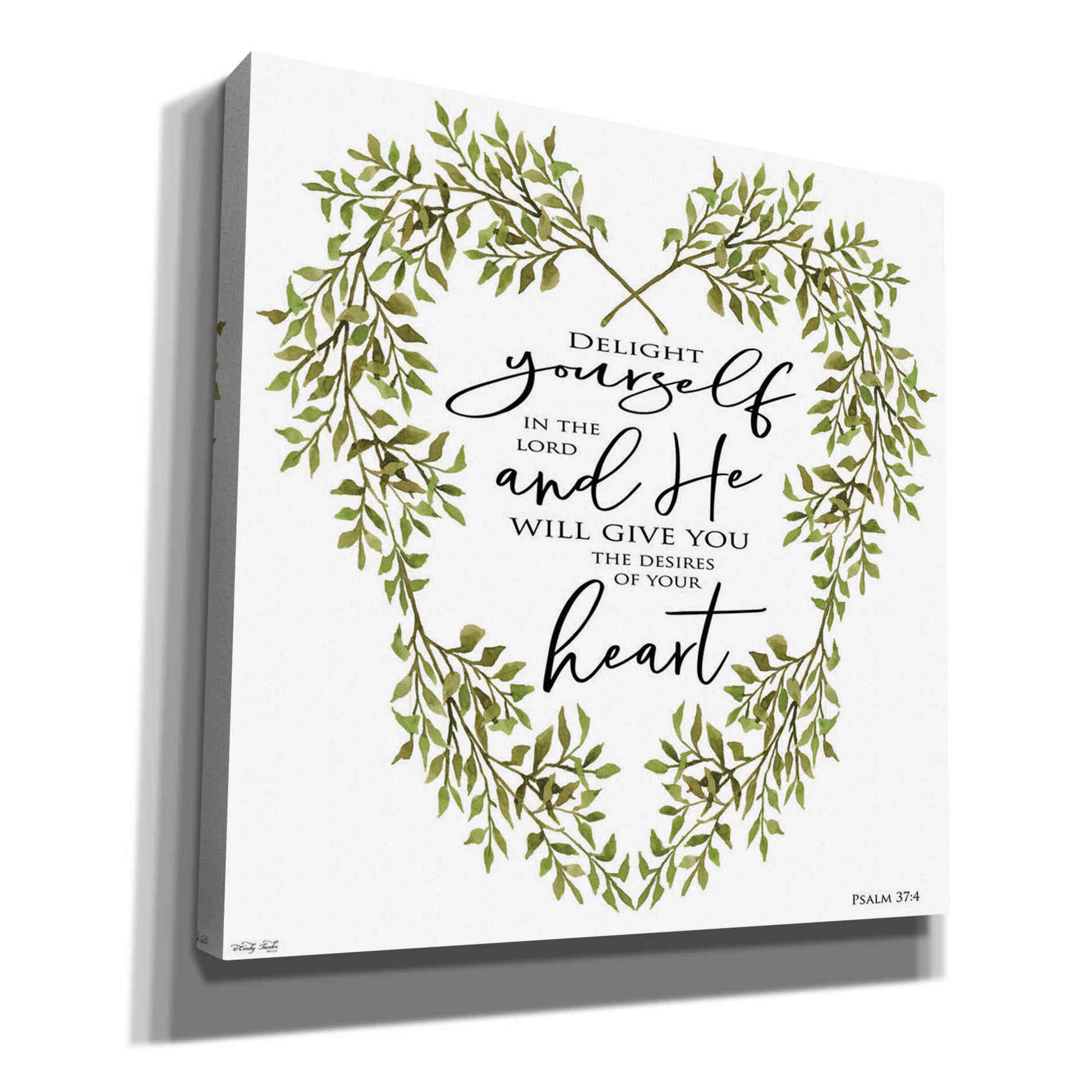 'Delight Yourself Heart Wreath' by Cindy Jacobs, Canvas Wall Art