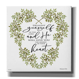 'Delight Yourself Heart Wreath' by Cindy Jacobs, Canvas Wall Art
