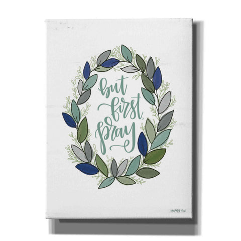 Image of 'But First Pray Wreath' by Imperfect Dust, Canvas Wall Art