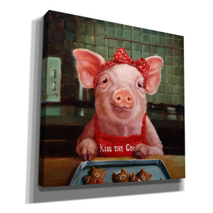 'Gingerbread Pigs' by Lucia Heffernan, Canvas Wall Art